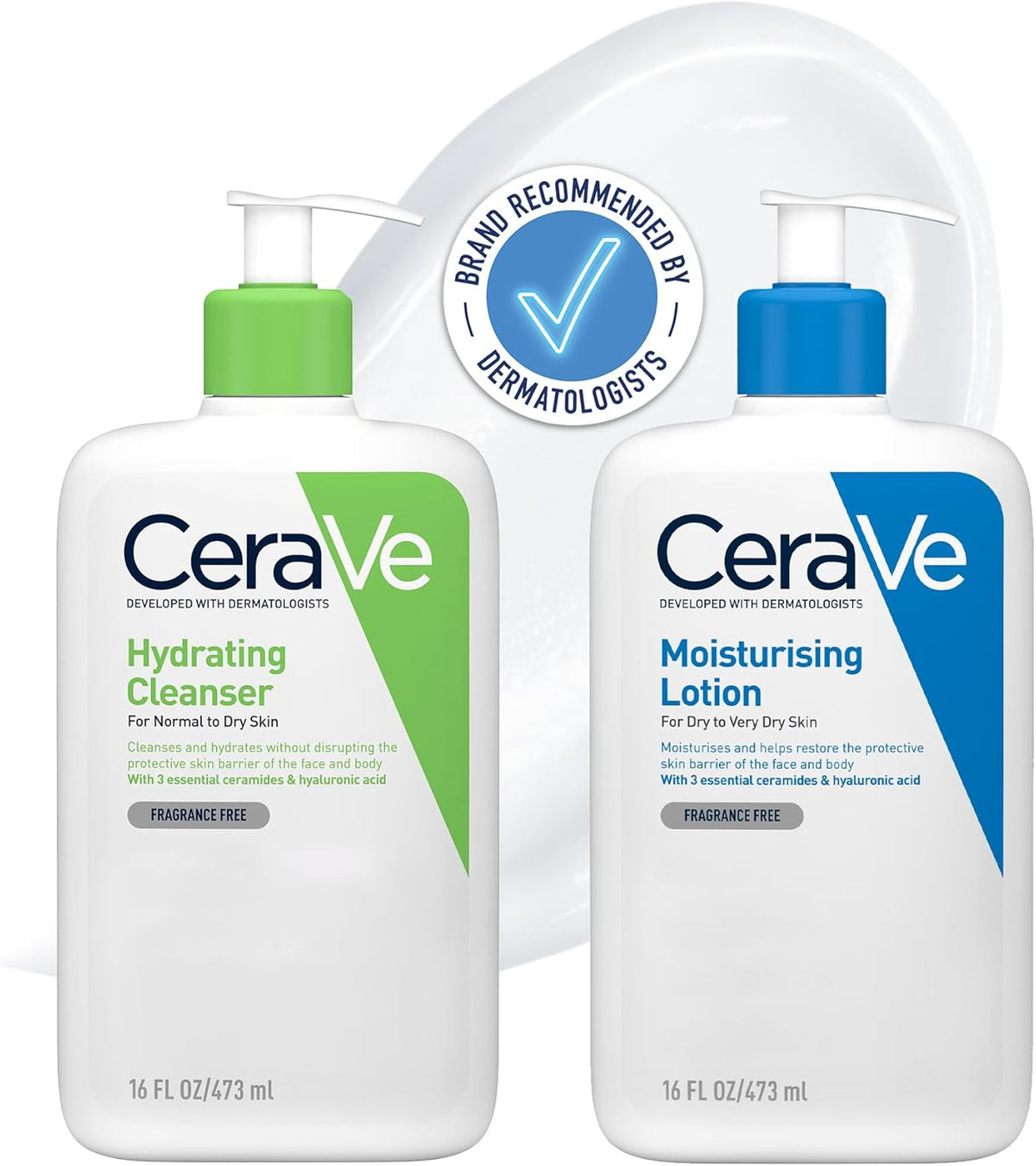 Face &amp; Body Routine for Dry Skin, Hydrating Cleanser &amp; Moisturising Lotion 473Ml X2