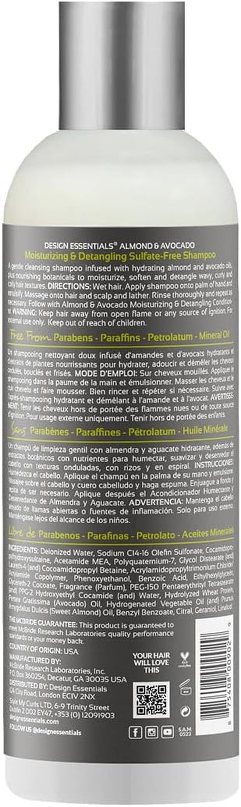 Almond & Avocado Moisturising Shampoo, 341 Ml